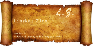 Liszkay Zita névjegykártya